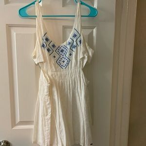 Blue emblem white Hollister cut out dress